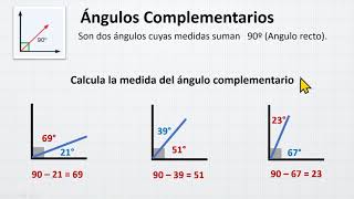 Ángulos complementarios suplementarios y opuestos por el vértice [upl. by Sillaw671]