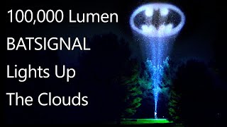 Homemade Batsignal Reaches the Clouds and how to make an image projector for yourself [upl. by Natlus544]