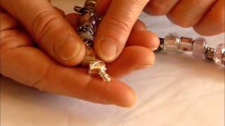 Pandora Style Bracelets  How to open amp close add amp remove beads and put it on yourself [upl. by Bibah]