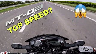 Yamaha MT 03 Top speed velocidad máxima 😱🚀 [upl. by Ateekram]