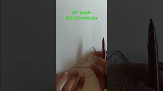 CONSTRUCT 50 DEGREE ANGLE USING PROTRACTOR [upl. by Drawe220]