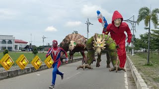 Temple run blazing sands and lost jungle in real life  trio TEMPLE RUN ending ft spiderMan [upl. by Tegan]