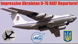 Impressive Ukrainian Air Force Il76 Takeoff at FairfordRIAT Departures Inc Wing Wave  170717 [upl. by Greeley]