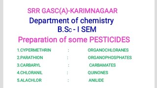 PREPARATION OF PESTICIDES CYPERMETHRINCHLORANILPARATHIONCARBARYLALACHLOR [upl. by Ellicul29]