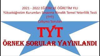 TYT ÖRNEK SORULARI MEB 2021  2022 EĞİTİM VE ÖĞRETİM YILI Yükseköğretim Kurumları Sınavı [upl. by Oiramrej761]