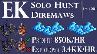 EK  Solo Hunt Kazordoon Diremaws PROFIT 850khr EXP150 34kkhr post rebalanceo de voc [upl. by Hines108]