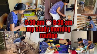 530 am ⏰830 am എന്റെ morning routine 🌞nursing student ❗️വെളുപ്പിനെ study routine [upl. by Esilana]