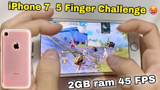 OMG 🥵 iPhone 7 2gb ram 47 inches Challenge me 5 Finger ⚡ Faster 45 FPS vs Squad  Pubg Mobile [upl. by Tham]