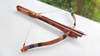 DIY Crossbow  How to make a unique and simple bamboo crossbow [upl. by Alegnasor]