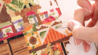 Cross Stitch ASMR Close Up Detail [upl. by Elle]