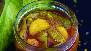 Kacha Moricher Achar Bangla Recipe  How To Make Best Green Chili Pickle  কাঁচা মরিচের আচার [upl. by Methuselah]