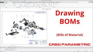 Creo Parametric  Drawing Bills of Material BOMs  Tutorial [upl. by Pry]