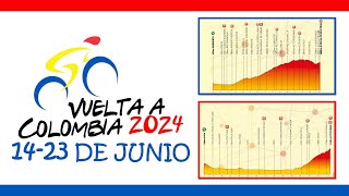 Recorrido VUELTA a COLOMBIA 2024 Etapas Perfiles y Altimetrías [upl. by Yanrahs650]