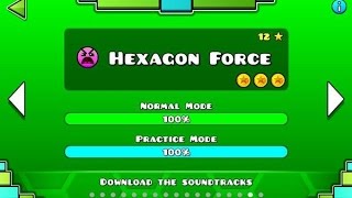 Geometry Dash – “Hexagon Force” 100 Complete All Coins [upl. by Anni]