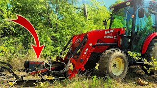 Front Mounted Brush Cutter On a Compact Tractor [upl. by Nyvets]