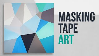 Geometric Acrylic Painting with Masking Tape  Easy DIY Painting Art Demo  100 [upl. by Jonny]