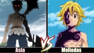 Asta VS Meliodas Black Clover Vs Seven Deadly Sins [upl. by Lomasi482]