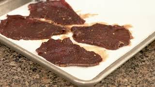 HOW TO MAKE PEPPERED BEEF JERKY AT HOME in a smoker in an oven or in a dehydrator [upl. by Lorsung279]