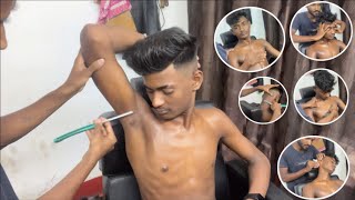 16 years underarm shavechest clean shavebeard shavenape clean shavefull body massage relaxing [upl. by Ytak731]