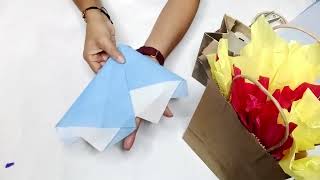 Como doblar papel china para bolsas de regalos [upl. by Adham]