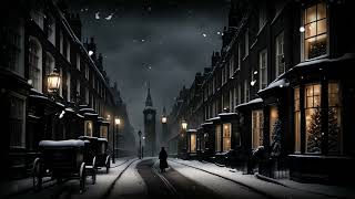 Snowy London Street  Victorian London  Snow Ambience  Ambient Winter Scene  Dickens England [upl. by Ahsinet867]