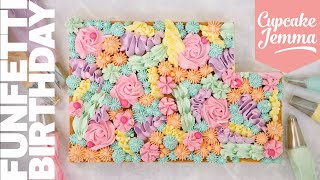 Funfetti Birthday Vanilla Sheet Cake Recipe  Sallys Birthday Cake Cupcake Jemma [upl. by Gilboa]