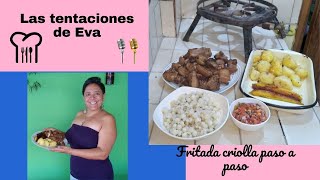 fritada comidatípica 🎙🥩🥩👩‍🍳Cómo preparar paso a paso fritada criolla Las tentaciones de Eva💥🍴🍽🎙🎞 [upl. by Zetrauq]