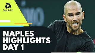 Mannarino faces Cachin RamosVinolas Daniel and More Feature  Naples 2022 Highlights Day 1 [upl. by Aerdnaxela]