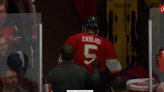 Aaron Ekblad Leaves Game After Collision With Charlie McAvoy [upl. by Eerahc]