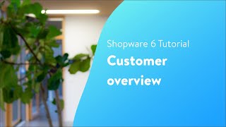 Customer overview Shopware 6 Tutorial EN [upl. by Abernathy]