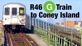 ⁴ᴷ R46 G Trains to Coney Island Action [upl. by Ayn]