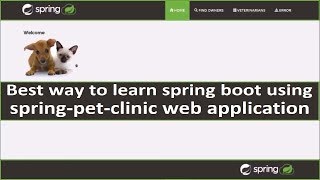 Spring Pet Clinic Sample application provided by Spring  Spring Boot  Thyme Leaf [upl. by Lear601]