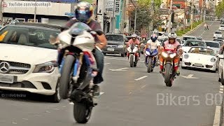 Bikers 80  Kawasaki Burnout Suzuki Honda BMW Wheelie Yamaha Ducati amp More Superbikes [upl. by Peadar]