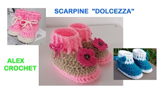 TUTORIAL STIVALETTO NEONATO quotDOLCEZZAquot UNCINETTO facile da 0 a 6 mesi Alex Crochet [upl. by Sasha]