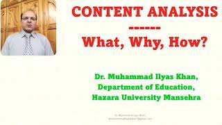 Content Analysis What Why How [upl. by Alorac]