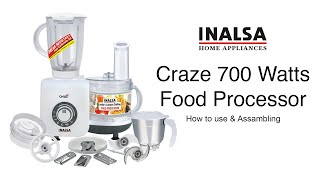 How to use Inalsa Craze Food Processor best food processor in its class [upl. by Eetnom]