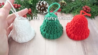 CROCHET TUTORIAL🌲 COMO HACER CAMPANA NAVIDEÑA A CROCHET 🌲Adornos navideños⛄ campanas a crochet [upl. by Palermo945]