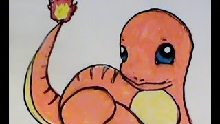 How to Draw CHARMANDER Pokemon No 004 Tutorial [upl. by Kare]