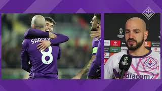 📡  Riccardo Saponara Mixed Zone Conference League Fiorentina vs Braga [upl. by Ecnerual]