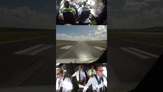 Mega displaced threshold seen from 53 year old B727100 LAS Cargo Cockpit Landing AirClips [upl. by Enylecoj]