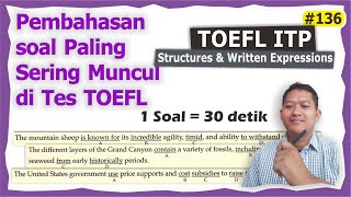 Mengerjakan soal TOEFL ITP Written expressions dalam 30 detik langsung benar belajartoefl toeflitp [upl. by Knute]