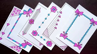 6 beautiful design borders for project  Project work border designs  Design borders on paper [upl. by Maller612]