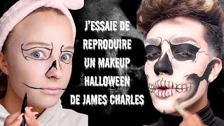 Jessaie de reproduire un maquillage dHalloween de James Charles 💀 🎃 [upl. by Erasme945]