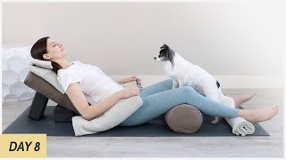 Restorative Yoga At Home  Supported Reclining Pose [upl. by Neeluj89]