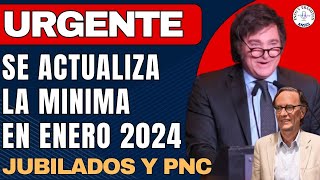 Atencion Jubilados y Pensionados Anses SE ACTUALIZA LA MINIMA EN ENERO 2024  CUANTO COBRO [upl. by Perretta]