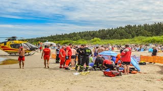 Jantar Topiło się pięć osób Akcja ratunkowa na plaży [upl. by Bunting14]