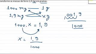 Convertendo unidade de mg Para grama Química [upl. by Ynabla]