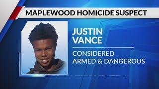 Charges filed in Maplewood homicide suspect at large [upl. by Lennie]