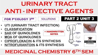 Urinary tract anti infective agents  Medicinal Chemistry 3  Pharmacology 6th semester [upl. by Arretal]