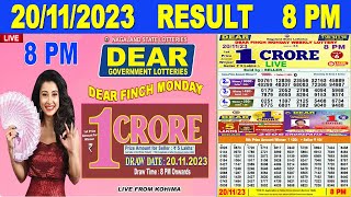 Lottery Sambad Live 8PM Dear Nagaland State Lottery Live draw result 20112023 Lottery live [upl. by Sarette]